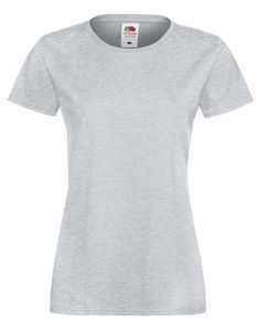 Lady fit valueweight T-heather grey -L