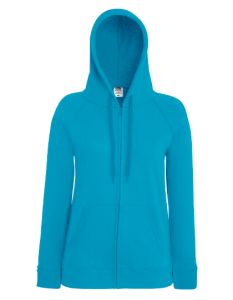 Lady-fit hooded sweat jacket-azure-XXL