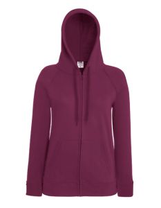 Lady-fit hooded sweat jacket-burgundy-XXL