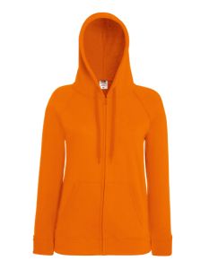 Lady-fit hooded sweat jacket-orange-XXL