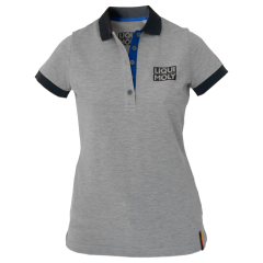 Women's polo shirt grey melange