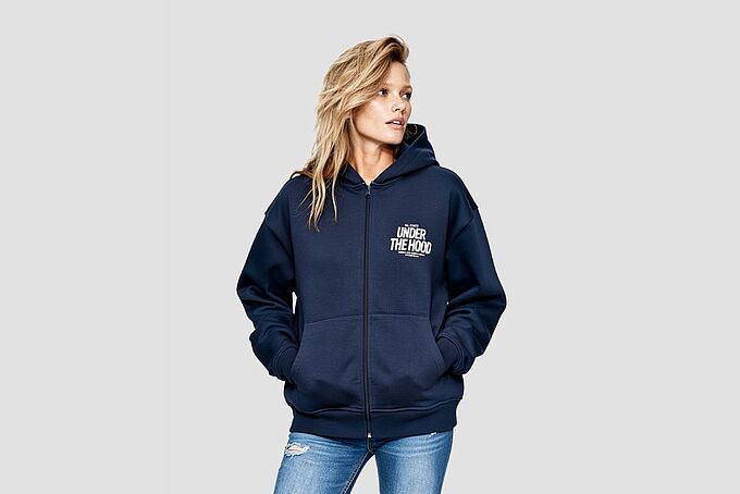 STREETWEAR Zipper navyblau - Under the Hood front