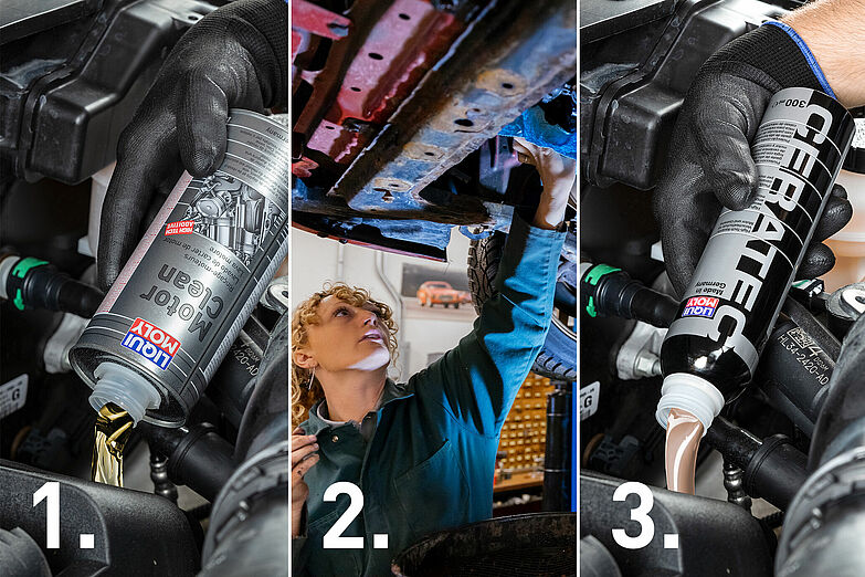 Motorspülung, Ölwechsel, Verschleißschutzadditiv