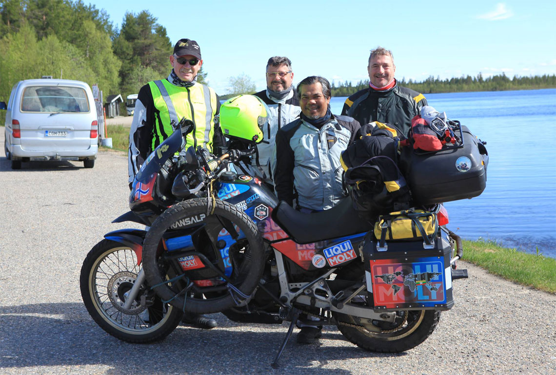Rahim Resad with With riders from germany towards Nordkapp