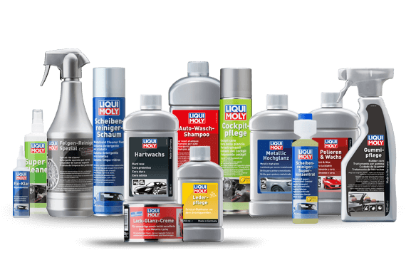 Product images for the Liqui Moly care series