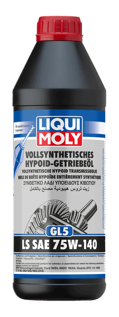 Aceite 100 % sintético para engranajes hipoides (GL5) LS SAE 75W-140