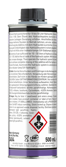 Fluorescerende lekkasjesøker for hydraulikkanlegg