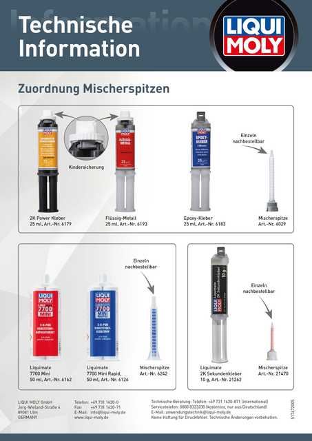 Technische Information Mischerspitzen