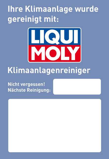 Aufkleber Klimaanlagenreiniger