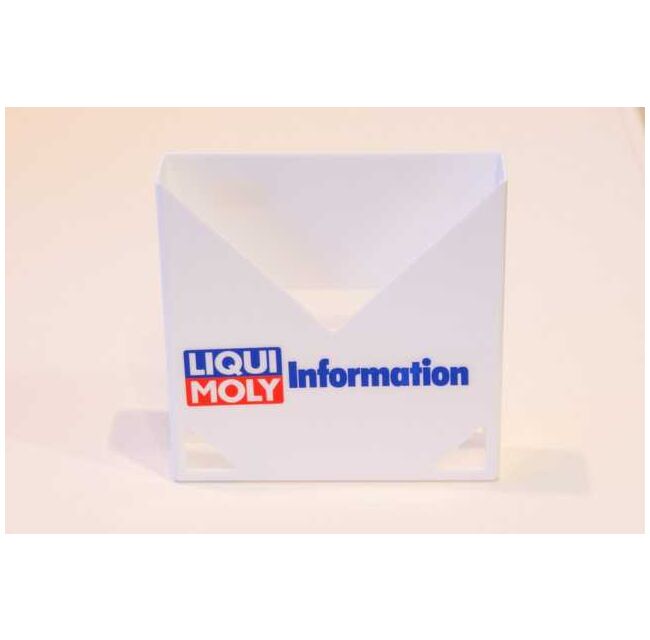 Brochure box with two adhesive pads