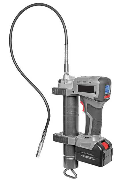 Cordless grease gun 20 V Li-ion with high-pressure hose